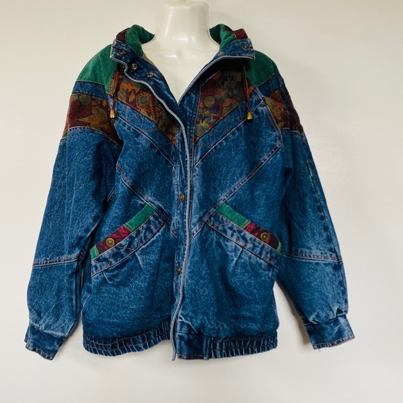 Vintage Jackets & Blazers - Vintage Current Seen Denim Jean Jacket Tapestry M